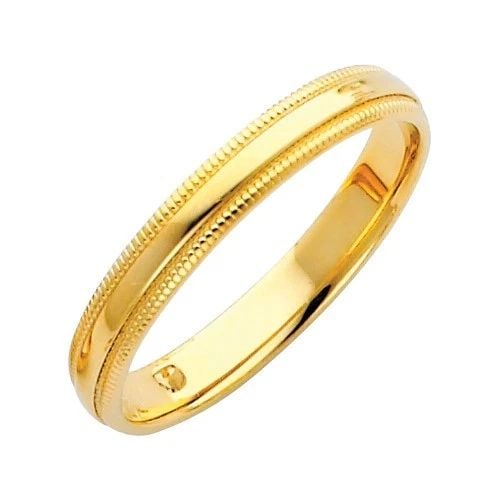 NEW 14K YELLOW GOLD 3MM MILGRAIN COMFORT WEDDING BAND - SIZE 7: NEW 14K YELLOW GOLD 3MM MILGRAIN COMFORT WEDDING BAND 3MM MILGRAIN COMFORT WEDDING BAND NEW 14K YELLOW GOLD WIDTH: 3 mm Apx. WEIGHT: 2.1g
