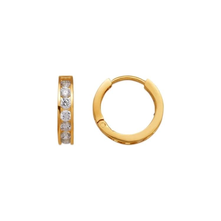 NEW 14K YELLOW GOLD 13MM HUGGIE EARRINGS: NEW 14K YELLOW GOLD 13MM HUGGIE EARRINGS 13MM HUGGIE EARRINGS NEW 14K YELLOW GOLD Width: Approx. 13mm Apx WEIGHT: 2.1g