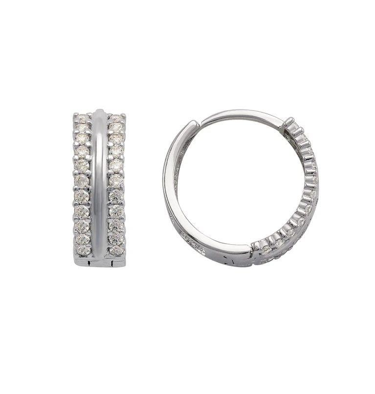 NEW 14K WHITE GOLD HUGGIE EARRINGS: NEW 14K WHITE GOLD HUGGIE EARRINGS HUGGIE EARRINGS NEW 14K WHITE GOLD Width: Approx. 4.5x14mm Apx WEIGHT: 2.1g