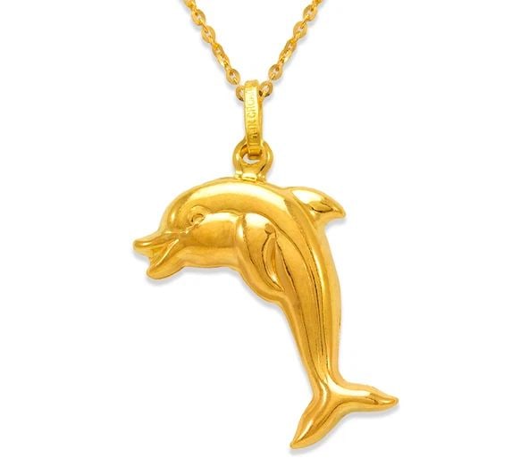 NEW 14K YELLOW GOLD DOLPHIN CHARM PENDANT: NEW 14K YELLOW GOLD DOLPHIN CHARM PENDANT DOLPHIN CHARM PENDANT NEW 14K YELLOW GOLD Apx. WIDTH: 18x24mm Apx WEIGHT: 2.1g