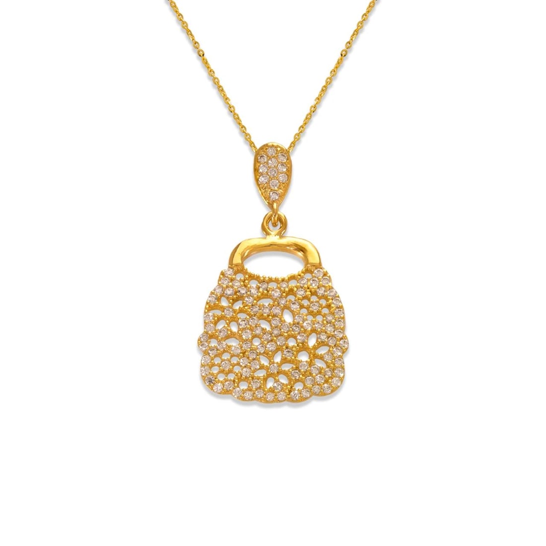 NEW 14K YELLOW GOLD FANCY HANDBAG PENDANT: NEW 14K YELLOW GOLD FANCY HANDBAG PENDANT FANCY HANDBAG PENDANT NEW 14K YELLOW GOLD Apx. WIDTH: 16.5x19.5mm Apx WEIGHT: 2.1g