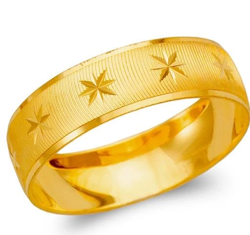 NEW 14K YELLOW GOLD STAR STAMPING WEDDING BAND: NEW 14K YELLOW GOLD STAR STAMPING WEDDING BAND STAR STAMPING WEDDING BAND NEW 14K YELLOW GOLD SIZE Apx: 6mm WEIGHT: 2.1g