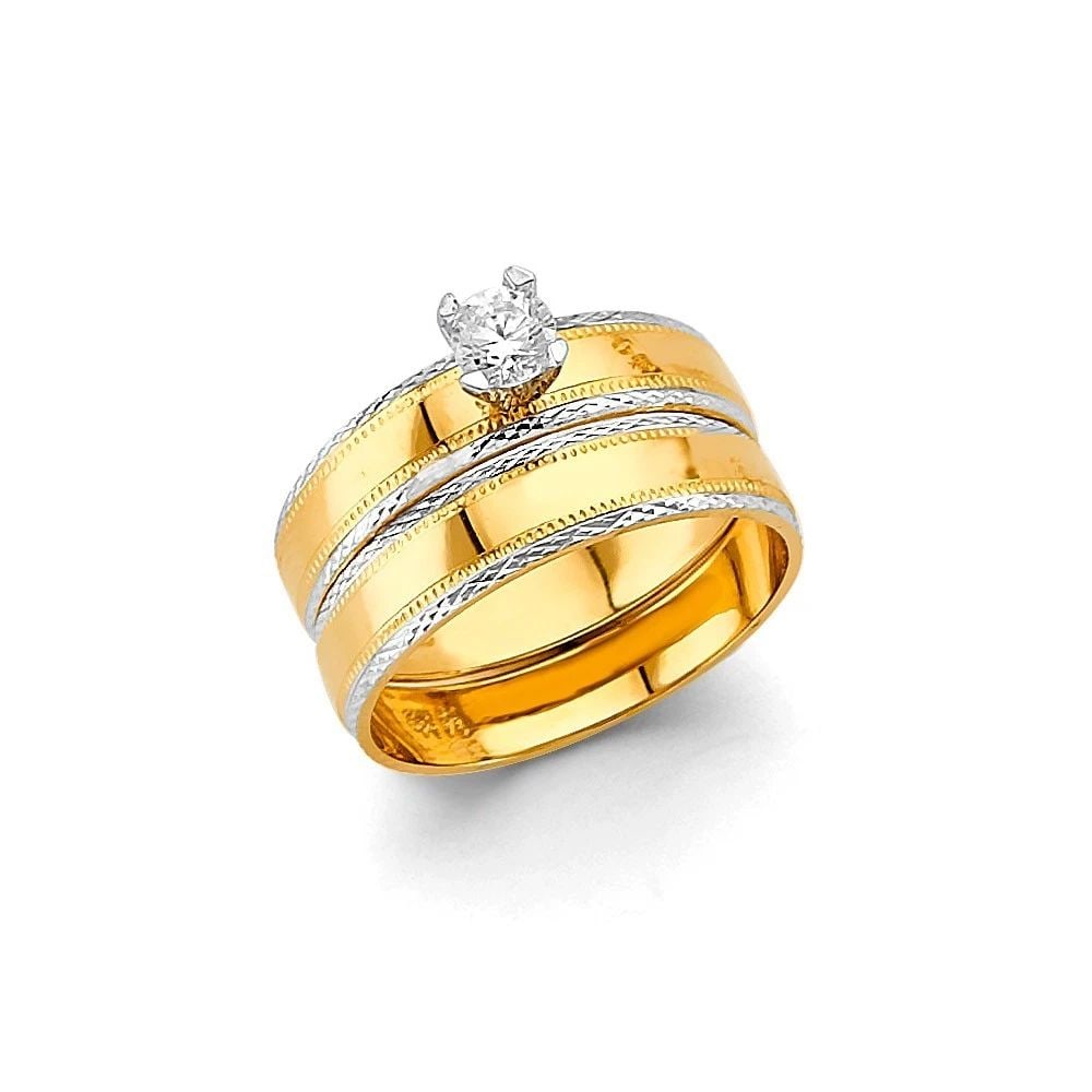 NEW 14K TWO TONE GOLD LADIES ENGAGEMENT RING (1 of 2)
