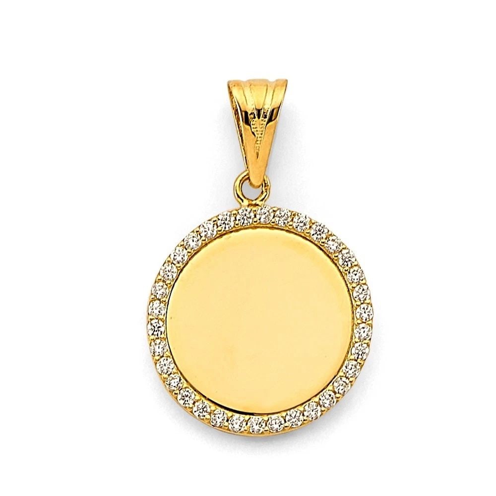 NEW 14K YELLOW GOLD ENGRAVABLE PLAIN PENDANT: NEW 14K YELLOW GOLD ENGRAVABLE PLAIN PENDANT ENGRAVABLE PLAIN PENDANT NEW 14K YELLOW GOLD Height : 30 mm Width : 18 mm Apx. WEIGHT : 2g