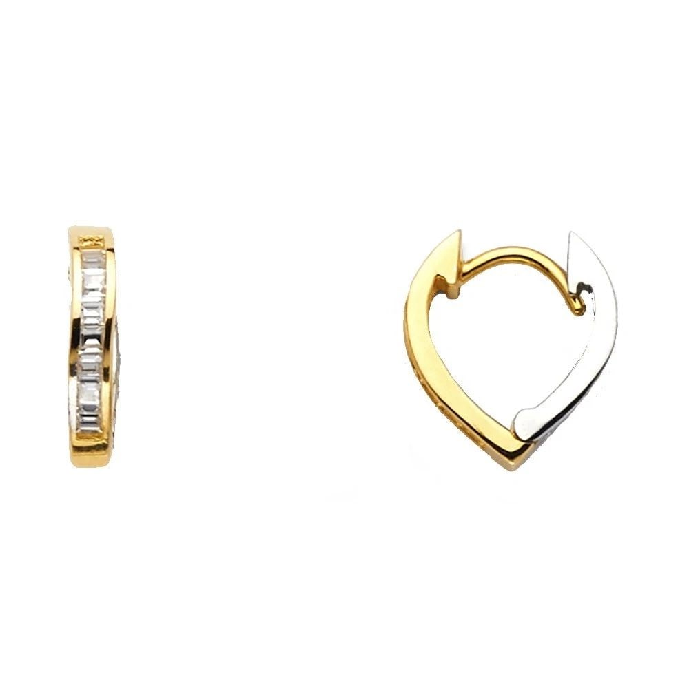 NEW 14K TWO TONE GOLD HUGGIES EARRINGS: NEW 14K TWO TONE GOLD HUGGIES EARRINGS HUGGIES EARRINGS NEW 14K TWO TONE GOLD Height : 15 mm Width : 12 mm Weight : 1.5g