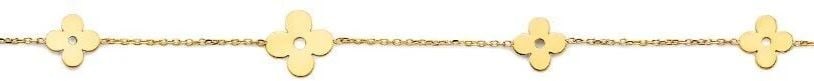 NEW 14K YELLOW GOLD LIGHT FLOWER ANKLET (9+1): NEW 14K YELLOW GOLD LIGHT FLOWER ANKLET LIGHT FLOWER ANKLET NEW 14K YELLOW GOLD LENGTH - 9in Apx WEIGHT - 1.5g