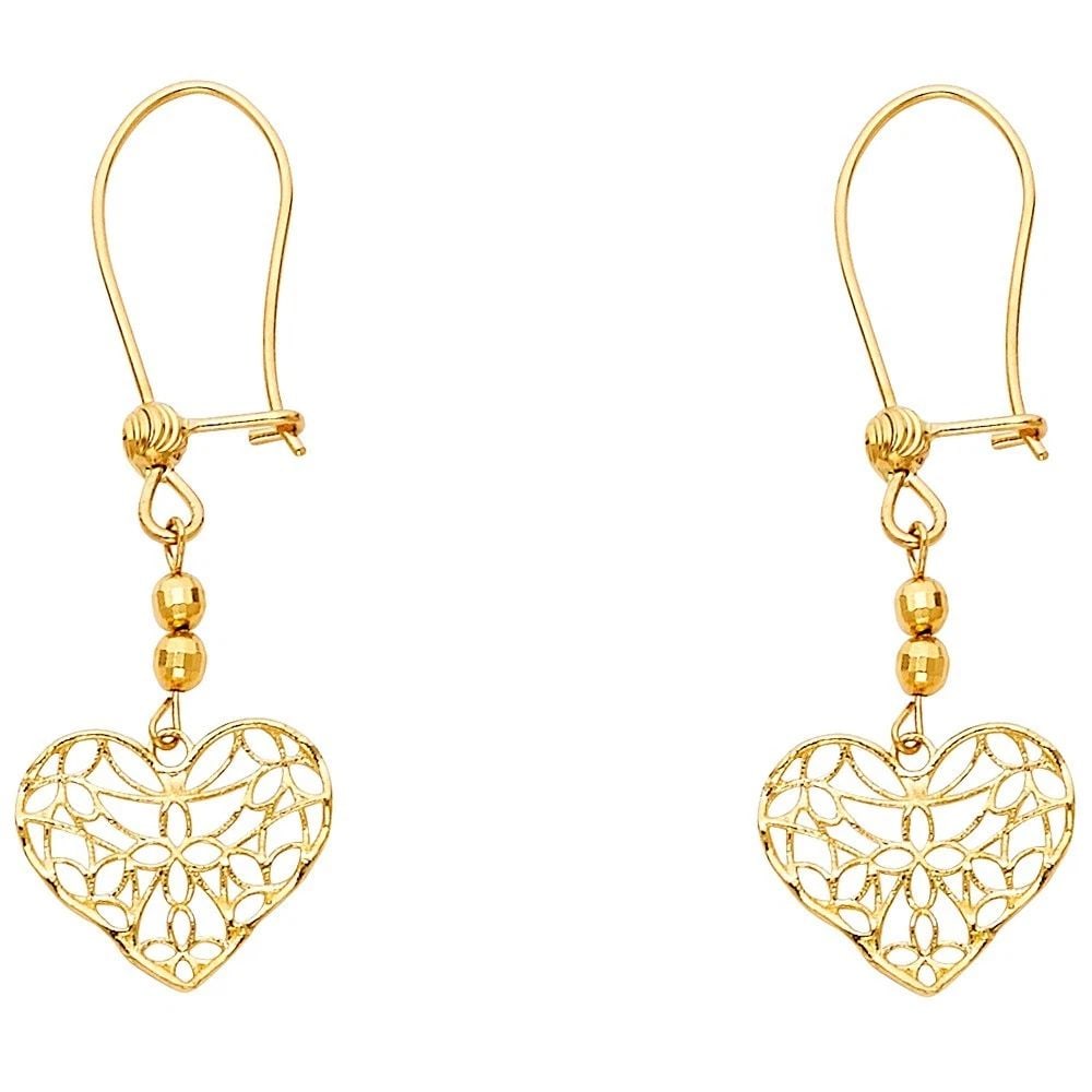 NEW 14K YELLOW GOLD HEART EARRINGS: NEW 14K YELLOW GOLD HEART EARRINGS HEART EARRINGS NEW 14K YELLOW GOLD HEIGHT - 11 mm WIDTH - 0.7 mm Apx WEIGHT - 1.5 g