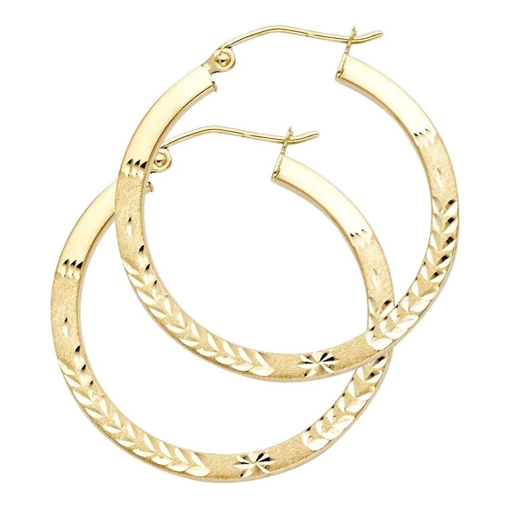 NEW 14K YELLOW GOLD BUDDED DC SQUARE TUBE HOOP EARRINGS (30MM): NEW 14K YELLOW GOLD BUDDED DC SQUARE TUBE HOOP EARRINGS (30MM) BUDDED DC SQUARE TUBE HOOP EARRINGS (30MM) NEW 14K YELLOW GOLD HEIGHT - 30 mm WIDTH - 30 mm Apx WEIGHT - 1.5 g
