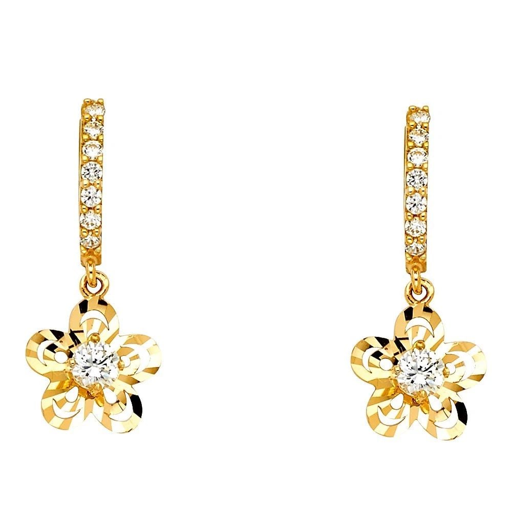 NEW 14K YELLOW GOLD DANGLE HUGGIES EARRINGS: NEW 14K YELLOW GOLD DANGLE HUGGIES EARRINGS DANGLE HUGGIES EARRINGS NEW 14K YELLOW GOLD HEIGHT - 28 mm WIDTH - 10 mm Apx WEIGHT - 1.5 g