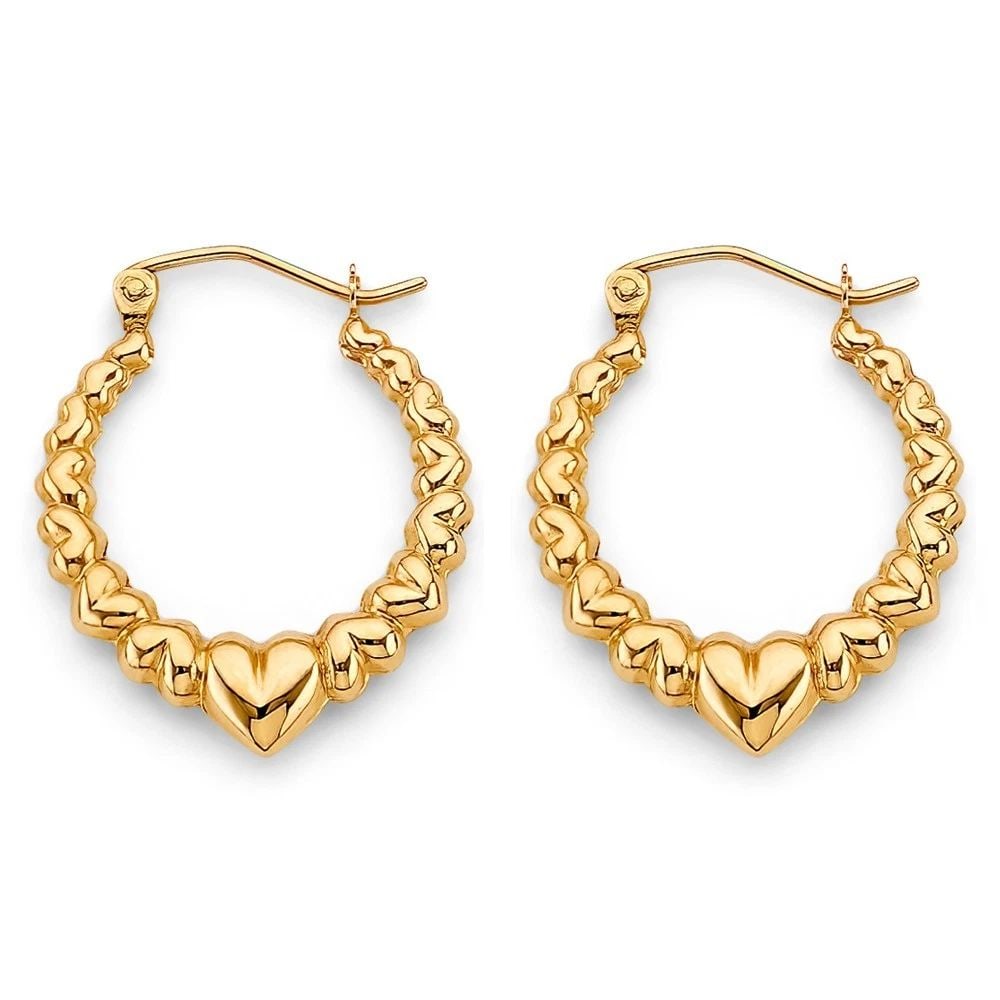NEW 14K YELLOW GOLD HOLLOW HOOP EARRINGS: NEW 14K YELLOW GOLD HOLLOW HOOP EARRINGS HOLLOW HOOP EARRINGS NEW 14K YELLOW GOLD HEIGHT - 23 mm WIDTH - 20 mm Apx WEIGHT - 1.5 g