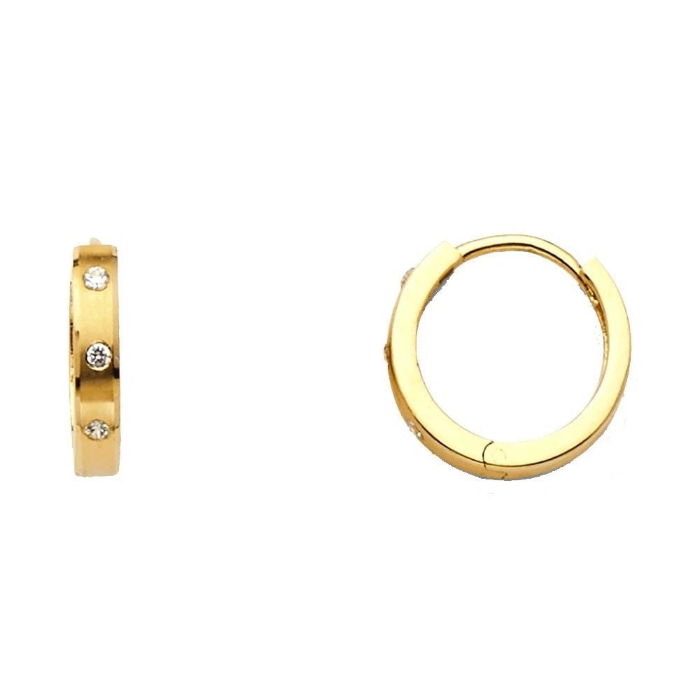 NEW 14K YELLOW GOLD HUGGIES EARRINGS (1 of 2)