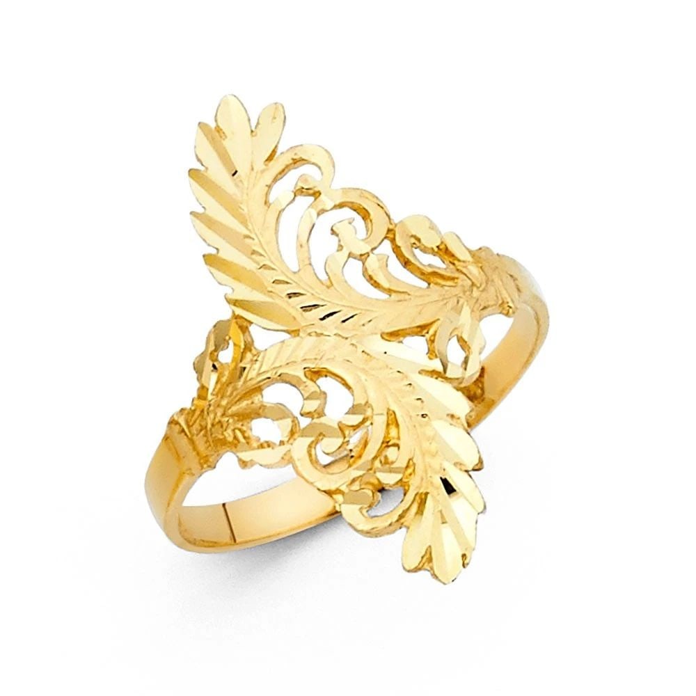 NEW 14K YELLOW GOLD FANCY RING- SIZE 7: NEW 14K YELLOW GOLD FANCY RING FANCY RING NEW 14K YELLOW GOLD WIDTH : 25 mm Average Apx. WEIGHT : 2g