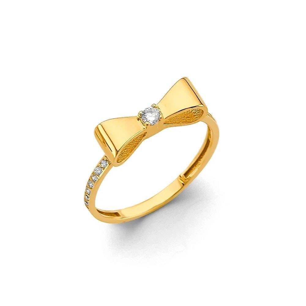 NEW 14K YELLOW GOLD RIBBON RING- SIZE 7: NEW 14K YELLOW GOLD CZ RIBBON RING CZ RIBBON RING NEW 14K YELLOW GOLD WIDTH : Average Apx. WEIGHT : 2g