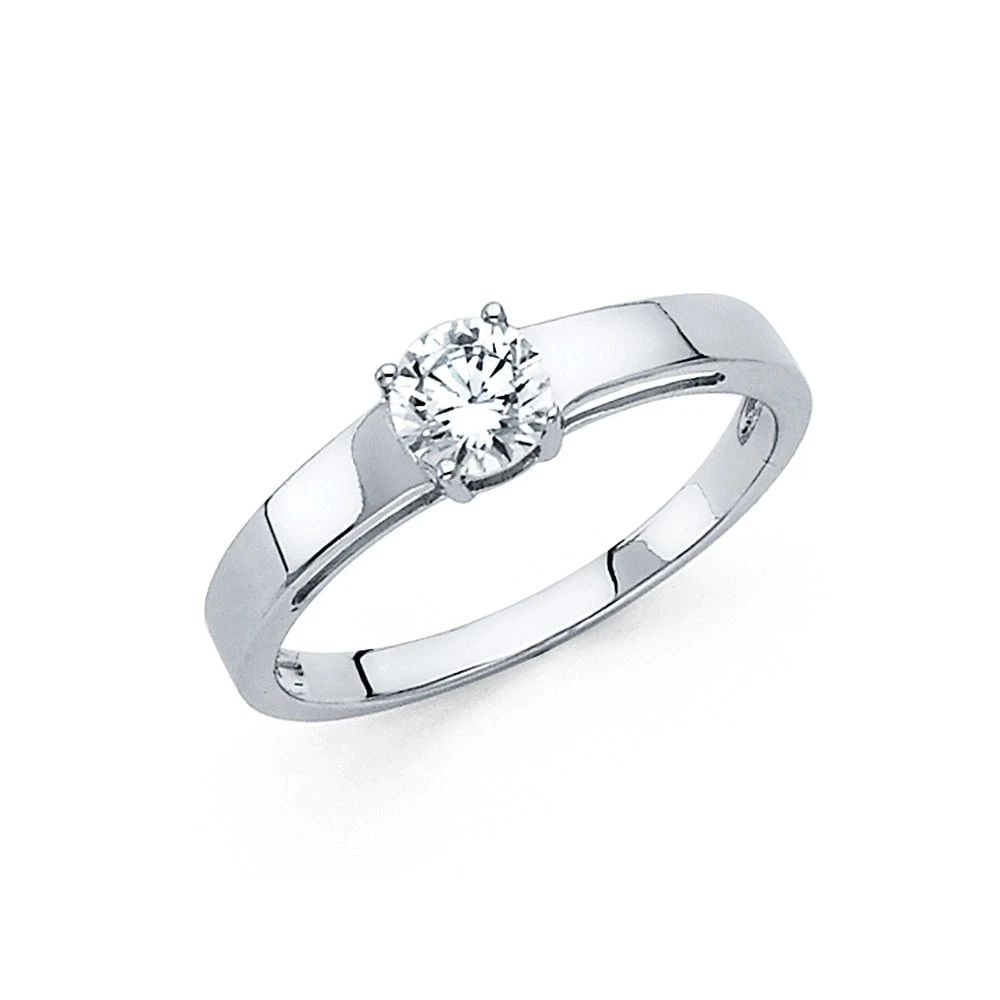 NEW 14K WHITE GOLD ENGAGEMENT RING -SIZE 7: NEW 14K WHITE GOLD ENGAGEMENT RING ENGAGEMENT RING NEW 14K WHITE GOLD WIDTH : 3 mm Average Apx. WEIGHT : 2g