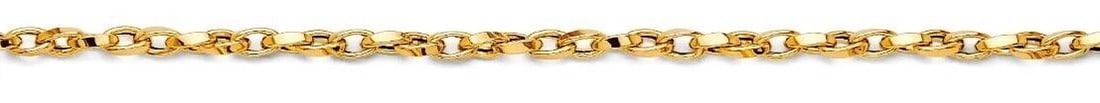NEW 14K YELLOW GOLD HOLLOW FLAT TUBE OVAL ROLO BRACELET (1 of 2)