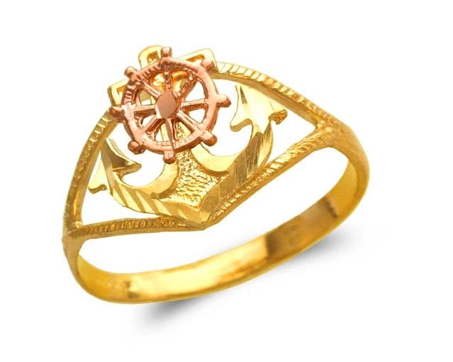 NEW 14K TWO TONE GOLD LADIES AMOR RING (1 of 2)