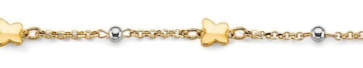 NEW 14K TWO TONE GOLD BUTTERFLY BABY BRACELET (1 of 2)