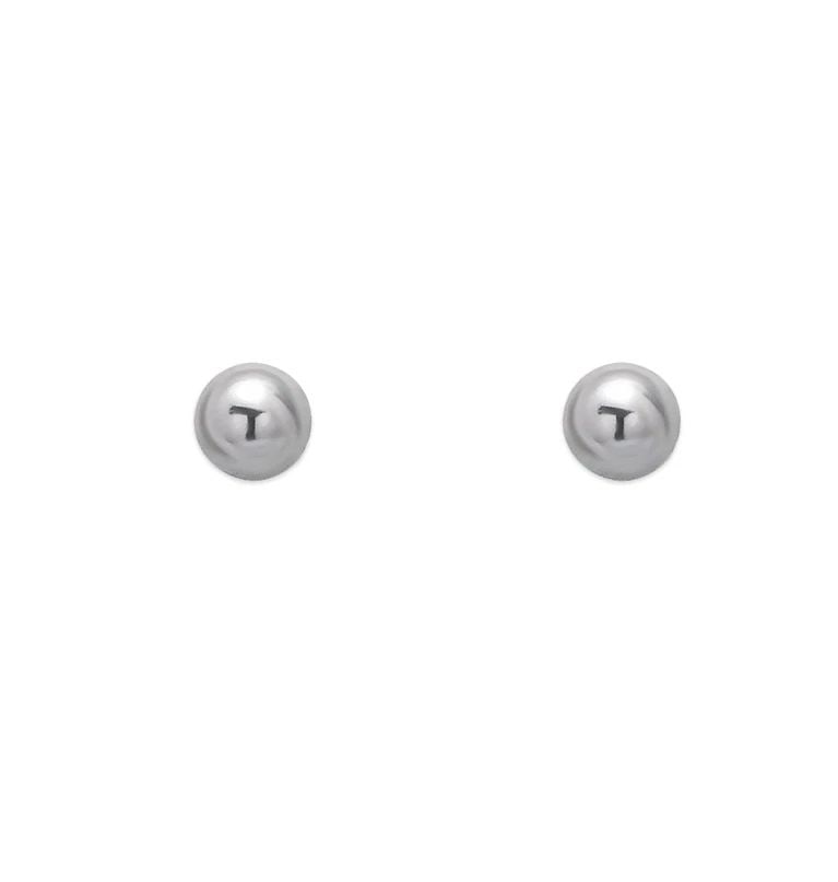 NEW 14K WHITE GOLD 2MM WHITE BALL STUD EARRINGS: NEW 14K WHITE GOLD 2MM WHITE BALL STUD EARRINGS 2MM WHITE BALL STUD EARRINGS NEW 14K WHITE GOLD Width: Approx. 2mm Apx WEIGHT: 2g