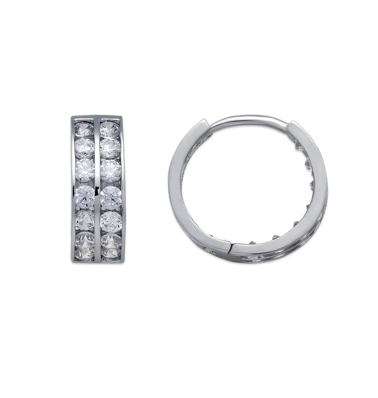 NEW 14K WHITE GOLD 12MM HUGGIE EARRINGS: NEW 14K WHITE GOLD 12MM HUGGIE EARRINGS 12MM HUGGIE EARRINGS NEW 14K WHITE GOLD Width: Approx. 12mm Apx WEIGHT: 2g