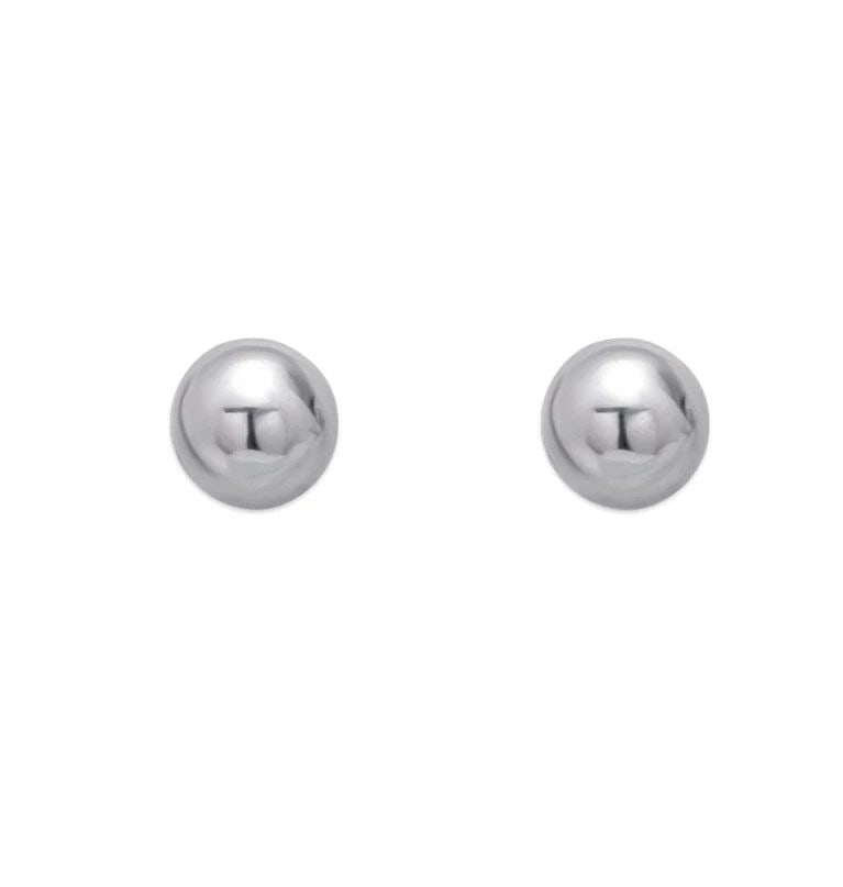 NEW 14K WHITE GOLD 5MM BALL STUD EARRINGS: NEW 14K WHITE GOLD 5MM BALL STUD EARRINGS 5MM BALL STUD EARRINGS NEW 14K WHITE GOLD Width: Approx. 5mm Apx WEIGHT: 2g