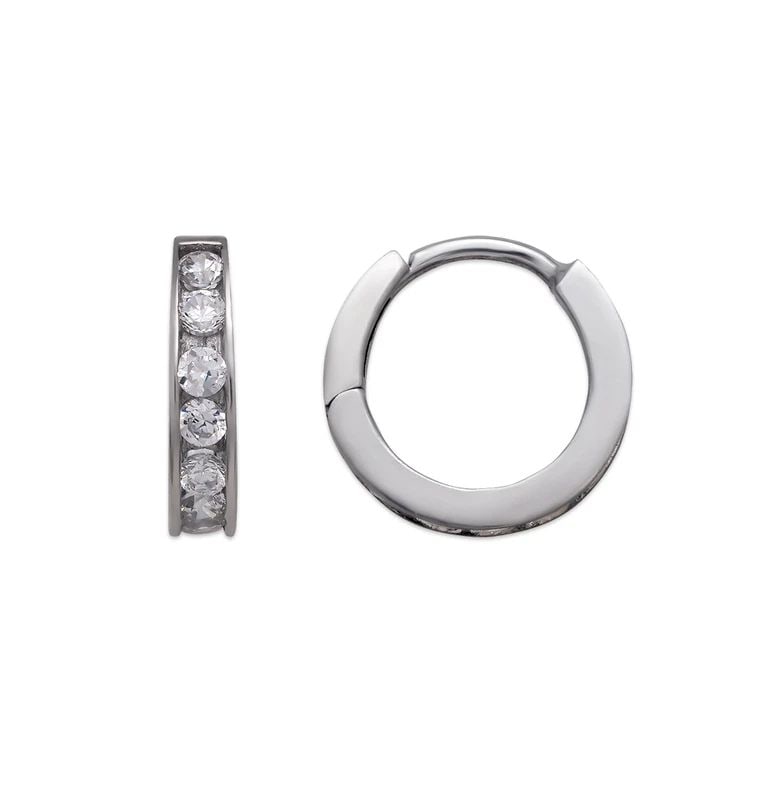 NEW 14K WHITE GOLD 12MM HUGGIE EARRINGS: NEW 14K WHITE GOLD 12MM HUGGIE EARRINGS 12MM HUGGIE EARRINGS NEW 14K WHITE GOLD Width: Approx. 12mm Apx WEIGHT: 2g