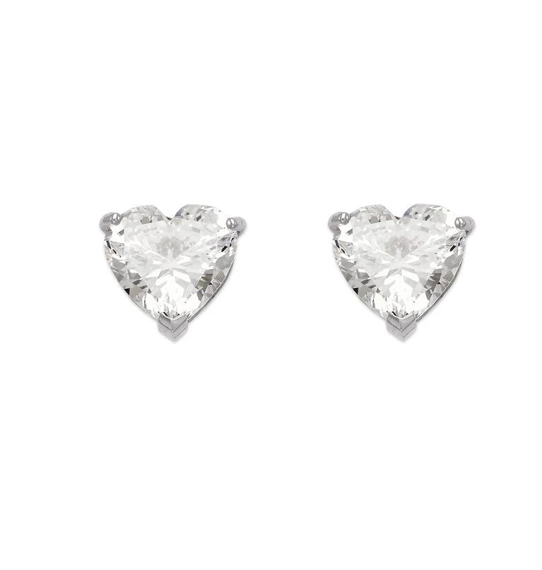 NEW 14K WHITE GOLD HEART CUT STUD EARRINGS: NEW 14K WHITE GOLD HEART CUT STUD EARRINGS HEART CUT STUD EARRINGS NEW 14K WHITE GOLD Width: Approx. 6x6mm Apx WEIGHT: 2g