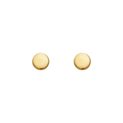 NEW 14K YELLOW GOLD 4MM DISK STUD EARRINGS (1 of 2)