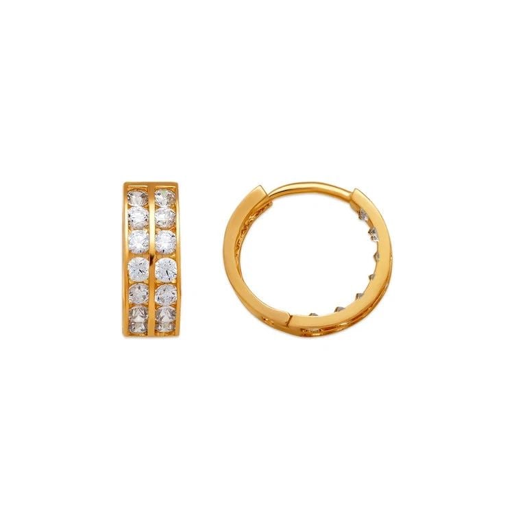 NEW 14K YELLOW GOLD 12MM HUGGIE EARRINGS: NEW 14K YELLOW GOLD 12MM HUGGIE EARRINGS 12MM HUGGIE EARRINGS NEW 14K YELLOW GOLD Width: Approx. 12mm Apx WEIGHT: 2g