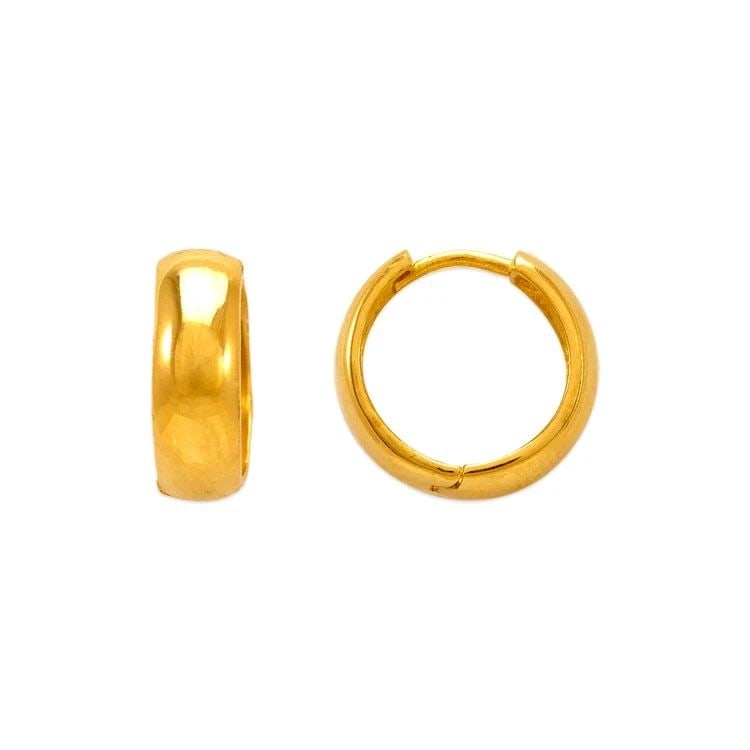 NEW 14K YELLOW GOLD 15MM HIGH POLISHED HUGGIE EARRINGS: NEW 14K YELLOW GOLD 15MM HIGH POLISHED HUGGIE EARRINGS 15MM HIGH POLISHED HUGGIE EARRINGS NEW 14K YELLOW GOLD Width: Approx. 4x15mm Apx WEIGHT: 2g