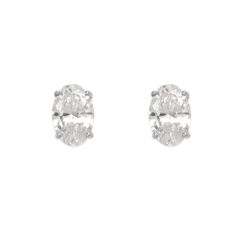 NEW 14K WHITE GOLD OVAL CUT STUD EARRINGS: NEW 14K WHITE GOLD OVAL CUT STUD EARRINGS OVAL CUT STUD EARRINGS NEW 14K WHITE GOLD Width: Approx. 10mm Apx WEIGHT: 2g