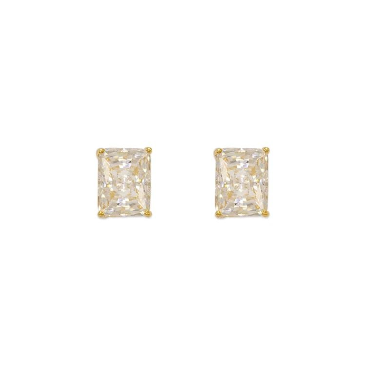 NEW 14K YELLOW GOLD CUSHION CUT STUD EARRINGS: NEW 14K YELLOW GOLD CUSHION CUT STUD EARRINGS CUSHION CUT STUD EARRINGS NEW 14K YELLOW GOLD Width: Approx. 6.6x8mm Apx WEIGHT: 2g
