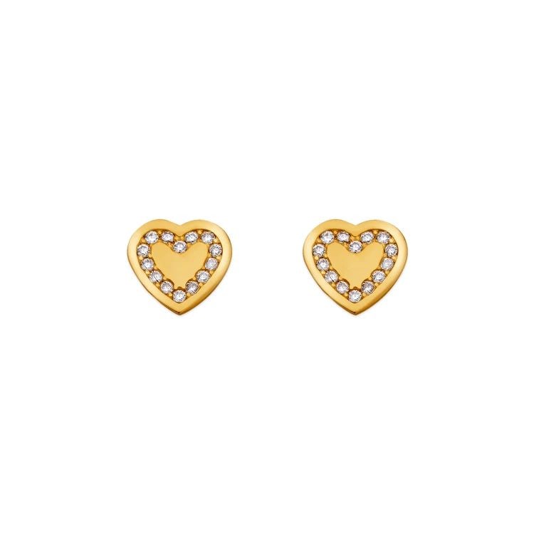 NEW 14K YELLOW GOLD COIN HEART STUD EARRINGS: NEW 14K YELLOW GOLD COIN HEART STUD EARRINGS COIN HEART STUD EARRINGS NEW 14K YELLOW GOLD Width: Approx. 7.5x7mm Apx WEIGHT: 2g