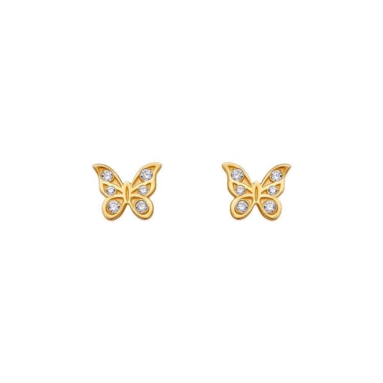 NEW 14K YELLOW GOLD BUTTERFLY STUD EARRINGS: NEW 14K YELLOW GOLD BUTTERFLY STUD EARRINGS BUTTERFLY STUD EARRINGS NEW 14K YELLOW GOLD Width: Approx. 7x5.5mm Apx WEIGHT: 2g