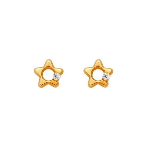NEW 14K YELLOW GOLD 7MM WHITE STAR STUD EARRINGS: NEW 14K YELLOW GOLD 7MM WHITE STAR STUD EARRINGS 7MM WHITE STAR STUD EARRINGS NEW 14K YELLOW GOLD Width: Approx. 7.5mm AVERAGE Apx WEIGHT: 2g