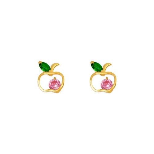 NEW 14K YELLOW GOLD APPLE STUD EARRINGS: NEW 14K YELLOW GOLD APPLE STUD EARRINGS APPLE STUD EARRINGS NEW 14K YELLOW GOLD Width: Approx. 7x9mm AVERAGE Apx WEIGHT: 2g
