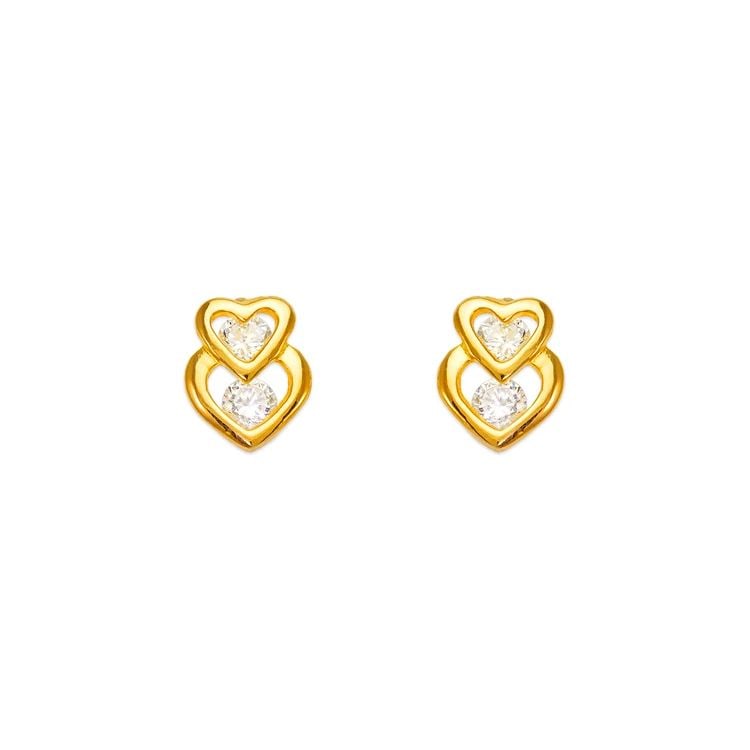 NEW 14K YELLOW GOLD ARCHES FLATBACK STUD EARRINGS (1 of 2)