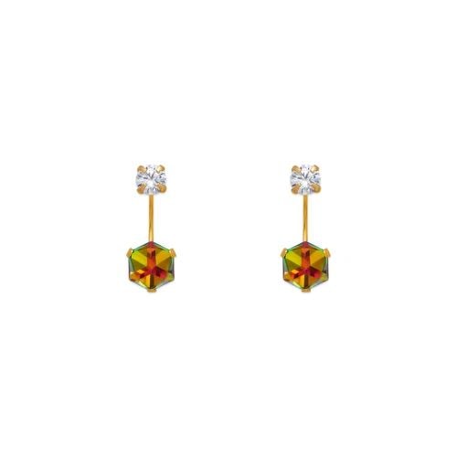 NEW 14K YELLOW GOLD DISCO CUBE TELEPHONE STUD EARRINGS (1 of 2)