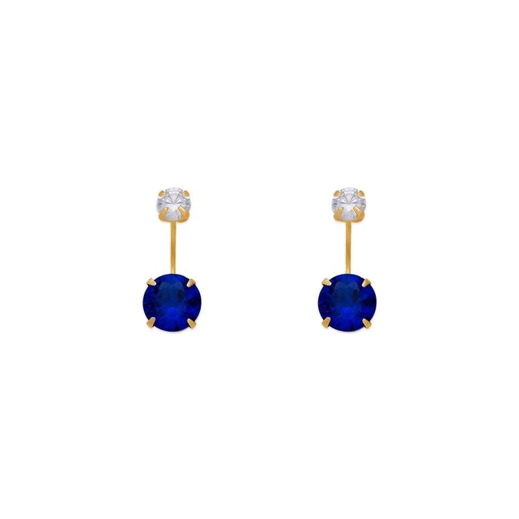 NEW 14K YELLOW GOLD BLUE TELEPHONE STUD EARRINGS: NEW 14K YELLOW GOLD BLUE TELEPHONE STUD EARRINGS BLUE TELEPHONE STUD EARRINGS NEW 14K YELLOW GOLD Width: Approx. 6mm Apx WEIGHT: 2g