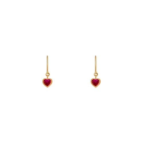 NEW 14K YELLOW GOLD DANGLING RED STUD EARRINGS: NEW 14K YELLOW GOLD DANGLING RED STUD EARRINGS DANGLING RED STUD EARRINGS NEW 14K YELLOW GOLD Width: Approx. 10mm AVERAGE Apx WEIGHT: 2g