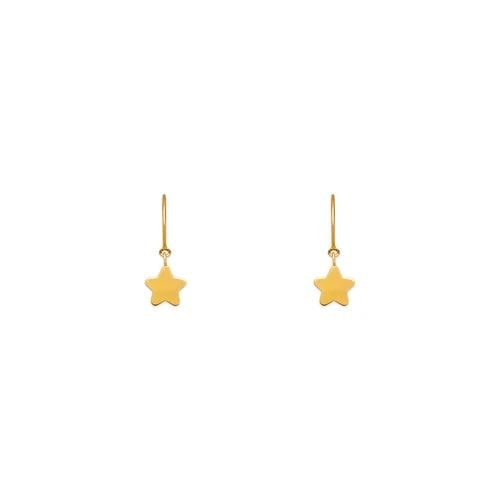 NEW 14K YELLOW GOLD DANGLING H/P STAR STUD EARRINGS: NEW 14K YELLOW GOLD DANGLING H/P STAR STUD EARRINGS DANGLING H/P STAR STUD EARRINGS NEW 14K YELLOW GOLD Width: Approx. 10mm AVERAGE Apx WEIGHT: 2g
