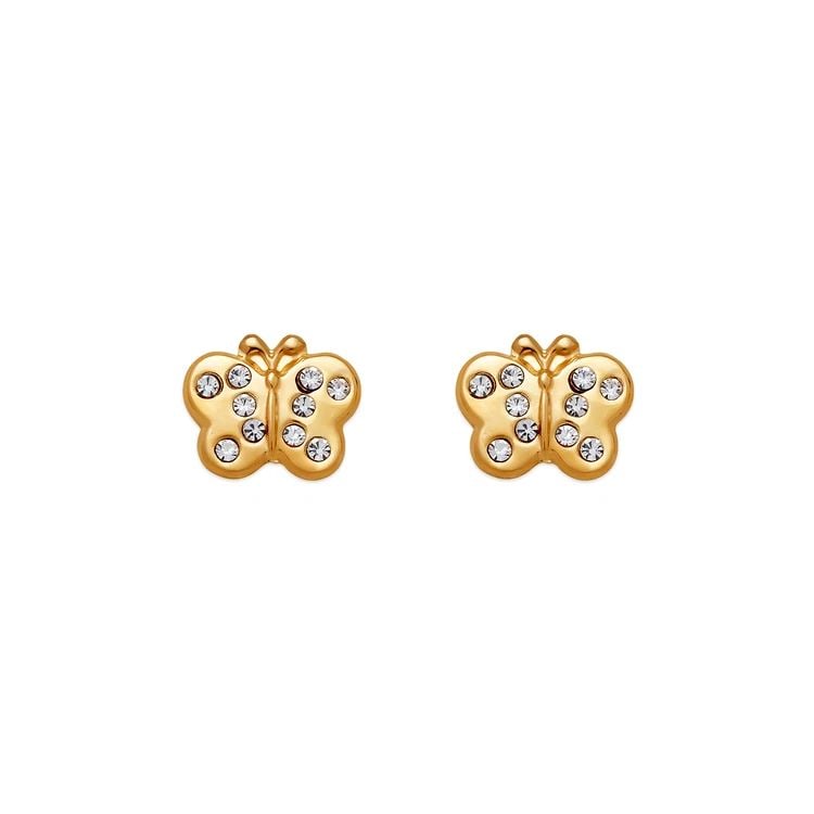 NEW 14K YELLOW GOLD BUTTERFLY STUD EARRINGS: NEW 14K YELLOW GOLD BUTTERFLY STUD EARRINGS BUTTERFLY STUD EARRINGS NEW 14K YELLOW GOLD Width: Approx. 9x7mm Apx WEIGHT: 2g