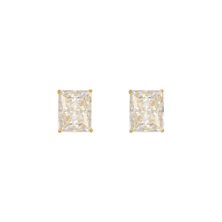 NEW 14K YELLOW GOLD CUSHION CUT STUD EARRINGS: NEW 14K YELLOW GOLD CUSHION CUT STUD EARRINGS CUSHION CUT STUD EARRINGS NEW 14K YELLOW GOLD Width: Approx. 7.5x9.5mm Apx WEIGHT: 2g