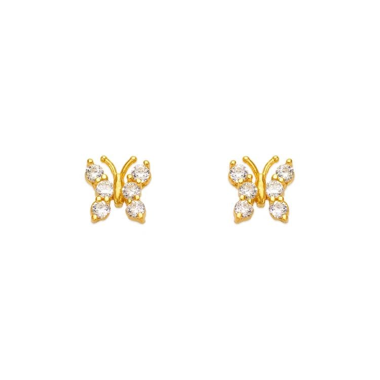 NEW 14K YELLOW GOLD BUTTERFLY STUD EARRINGS: NEW 14K YELLOW GOLD BUTTERFLY STUD EARRINGS BUTTERFLY STUD EARRINGS NEW 14K YELLOW GOLD Width: Approx. 7x7mm Apx WEIGHT: 2g