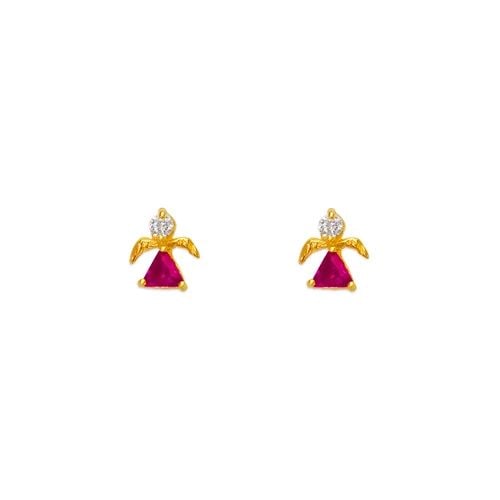 NEW 14K YELLOW GOLD ANGEL STUD EARRINGS: NEW 14K YELLOW GOLD ANGEL STUD EARRINGS ANGEL STUD EARRINGS NEW 14K YELLOW GOLD Width: Approx. 5x6mm AVERAGE Apx WEIGHT: 2g
