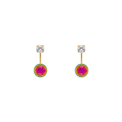 NEW 14K YELLOW GOLD DISCO BALL TELEPHONE STUD EARRINGS (1 of 2)