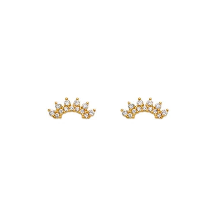 NEW 14K YELLOW GOLD ARCHES FLATBACK STUD EARRINGS: NEW 14K YELLOW GOLD ARCHES FLATBACK STUD EARRINGS ARCHES FLATBACK STUD EARRINGS NEW 14K YELLOW GOLD Width: Approx. 10x4mm Apx WEIGHT: 2g