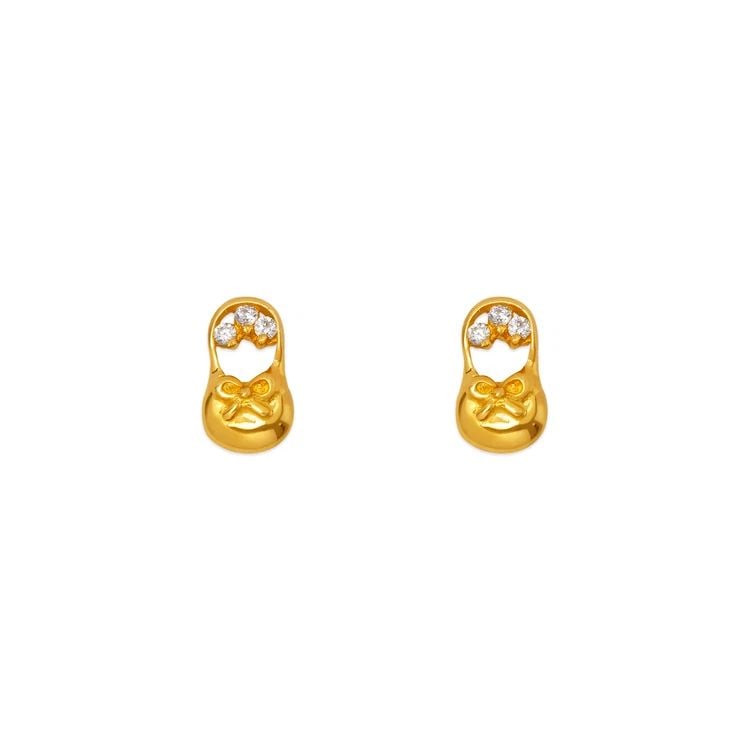 NEW 14K YELLOW GOLD BABY SHOE STUD EARRINGS: NEW 14K YELLOW GOLD BABY SHOE STUD EARRINGS BABY SHOE STUD EARRINGS NEW 14K YELLOW GOLD Width: Approx. 5x9mm Apx WEIGHT: 2g