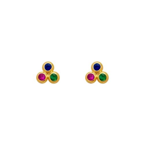 NEW 14K YELLOW GOLD CLOVER BEZEL STUD EARRINGS: NEW 14K YELLOW GOLD CLOVER BEZEL STUD EARRINGS CLOVER BEZEL STUD EARRINGS NEW 14K YELLOW GOLD Width: Approx. 5x5mm AVERAGE Apx WEIGHT: 2g