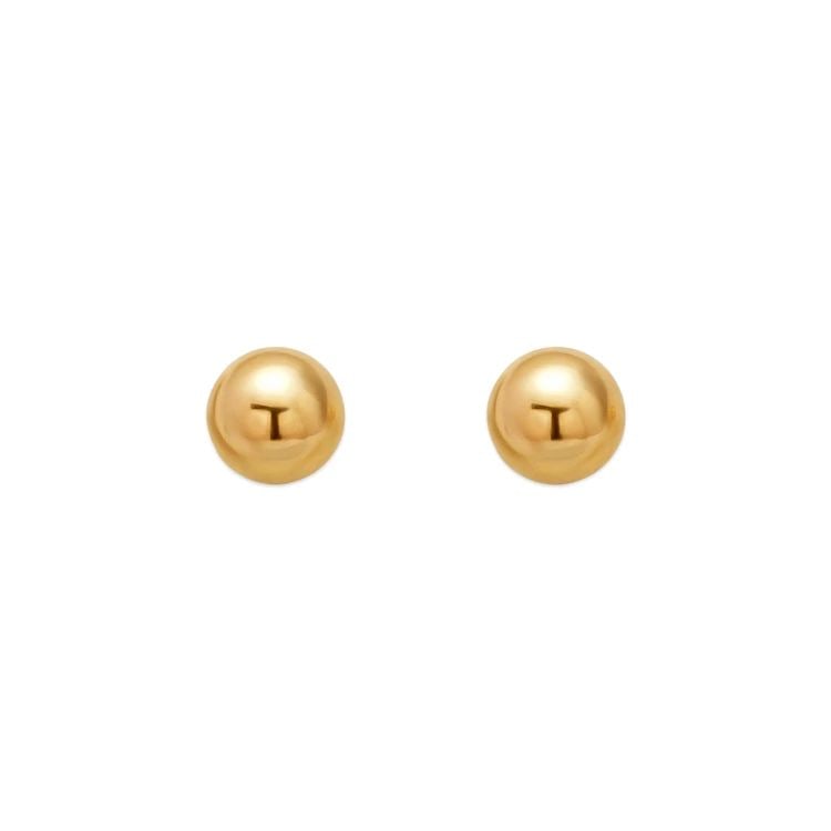 NEW 14K YELLOW GOLD 6MM BALL STUD EARRINGS (1 of 2)