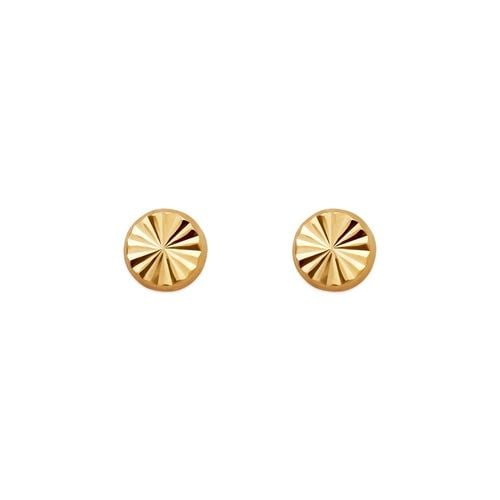 NEW 14K YELLOW GOLD DIAMOND CUT ROUND STUD EARRINGS: NEW 14K YELLOW GOLD DIAMOND CUT ROUND STUD EARRINGS DIAMOND CUT ROUND STUD EARRINGS NEW 14K YELLOW GOLD Width: Approx. 5mm AVERAGE Apx WEIGHT: 2g